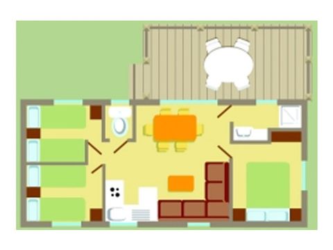 Mobilhome 6 personnes - CONFORT - 3 chambres - 29m2