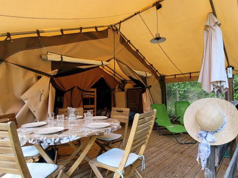 TENTE TOILE ET BOIS 5 personnes - Insolite - Tente Lodge 2 chambres - sans sanitaire -