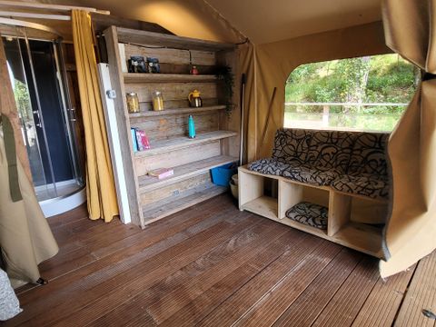 TENTE TOILE ET BOIS 4 personnes - Insolite Premium - Tente Bali 2 chambres - avec sanitaire -