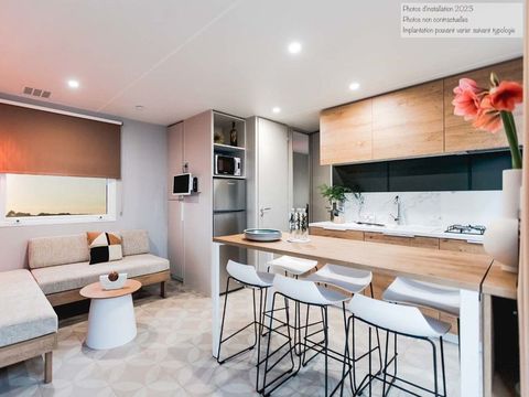 MOBILHOME 6 personnes - Espace Premium 32/33m² + Clim + TV + Terrasse Couverte