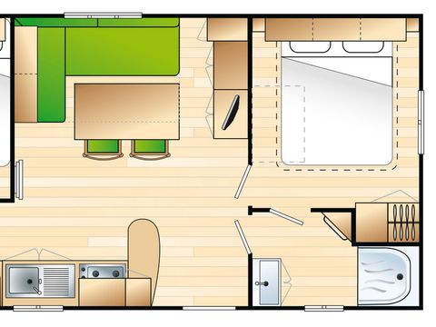 MOBILHOME 5 personnes - Ciela Confort Compact - 2 Chambres MOBILHOME 5 personnes - Ciela Confort Compact - 2 Chambres