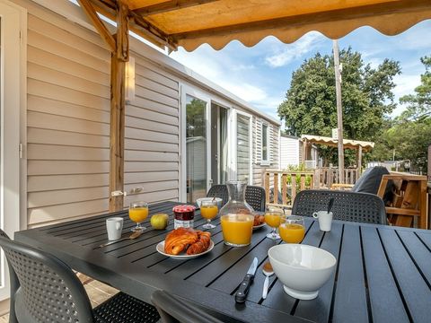 MOBILHOME 6 personnes - Premium | 3 Ch. | 6 Pers. | Terrasse Lounge | Clim. | TV