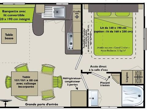 Mobilhome 6 personnes - C- Mobil-home Baltique - 3 chambres