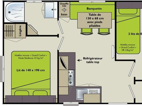 MOBILHOME 4 personnes - C- Mobilhome  Adriatique 2 chambres