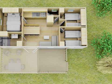 MOBILHOME 6 personnes - Classic | 3 Ch. | 6 Pers. | Terrasse surélevée | Clim.