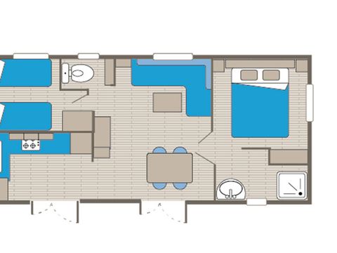 MOBILHOME 4 personnes - Gamme Prestige - Riviera - 2 Chambres / 1 salle de bain - Climatisé