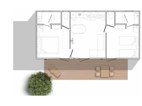MOBILHOME 4 personnes - Gamme Luxe - Maya - 2 Chambres / 2 Salles de bain - Climatisé
