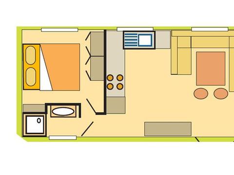Mobilhome 4 personnes - Mobil home Cosy - Avanti - 2 Chambres - Capacité Max : 4 Adultes + 2 Enfants