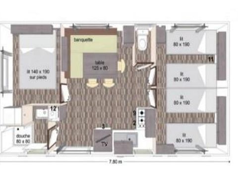 MOBILHOME 6 personnes - NIRVANA 3 chambres 33m² 2003