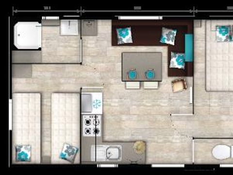 MOBILHOME 4 personnes - IBIZA DUO 2 chambres 27m² 2015