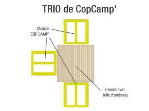 BUNGALOW 4 personnes - Lodge COP'CAMP 18m² 2 chambres 2020 sans sanitaire privatif