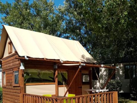 Tente en toile et en bois 4 personnes - LODGE Cocotier (sans sanitaires)
