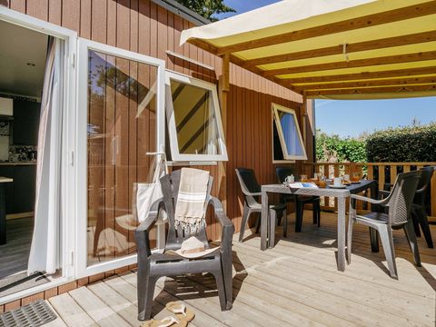 BUNGALOW 6 personnes - Mobil-home | Premium Exclusive | 3 Ch. | 6 Pers. | Terrasse surélevée | Clim. | TV