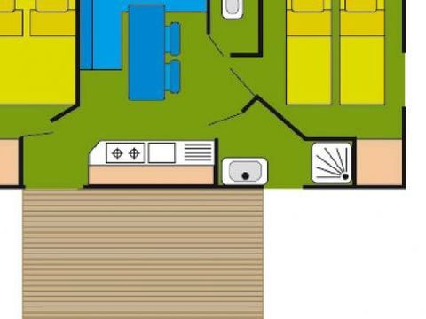 MOBILHOME 4 personnes - Comfort | 2 Ch. | 4 Pers. | Terrasse surélevée | Clim.
