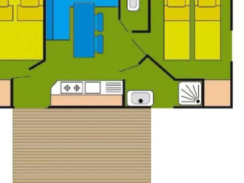 MOBILHOME 4 personnes - Classic | 2 Ch. | 4 Pers. | Terrasse surélevée | Clim.