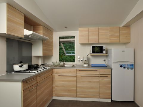 Mobilhome 6 personnes - Bois - CONFORT 31m² - 3 chambres - Quartier piéton - Terrasse 18m² - TV - Nespresso