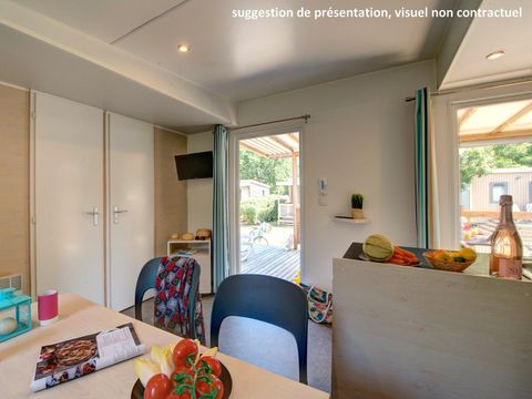MOBILHOME 4 personnes - Homeflower PREMIUM 35m² (3 chambres) + CLIM + terrasse semi-couverte + lave-vaisselle + TV