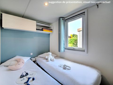 MOBILHOME 4 personnes - Homeflower PREMIUM 35m² (3 chambres) + CLIM + terrasse semi-couverte + lave-vaisselle + TV