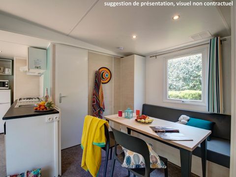Mobilhome 6 personnes - CONFORT 35m² - 3 chambres - CLIM - Terrasse semi-couverte - TV - Lave-vaisselle