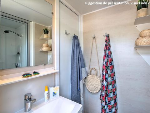 Mobilhome 6 personnes - CONFORT 35m² - 3 chambres - CLIM - Terrasse semi-couverte - TV - Lave-vaisselle