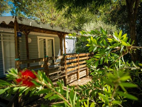 MOBILHOME 6 personnes - Mobil-Home LAVANDE Confort 29m² (2 chambres) - terrasse couverte 16m² - TV + Climatisation 4/6 pers