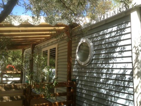 MOBILHOME 6 personnes - Mobil-Home LAVANDE Confort 29m² (2 chambres) - terrasse couverte 16m² - TV + Climatisation 4/6 pers