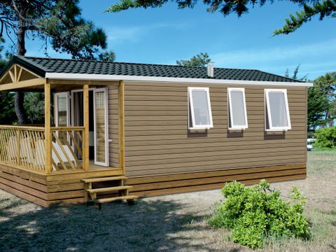 MOBILHOME 4 personnes - Mobil-Home ROMARIN Confort 32m² (2 chambres)+ - terrasse couverte 8 m² - TV + Climatisation 1/5 pers