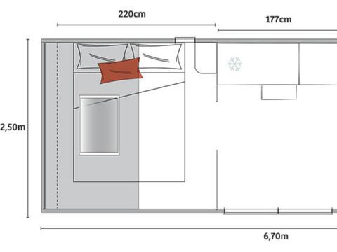 BUNGALOW TOILÉ 4 personnes - CocoSweet (sans sanitaires) - Cube de chauffage réversible