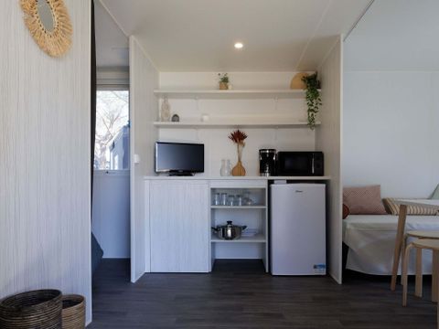 TENTE TOILE ET BOIS 4 personnes - Ecrin Cocoon Insolite 16m² (sans sanitaires) 2 chambres + Terrasse couverte 14 m²+ TV + Coin Cuisine 4 pers