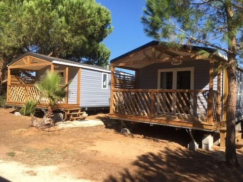 MOBILHOME 4 personnes - Mobil-Home HIBISCUS Premium 32m² (2 chambres) - terrasse couverte 8 m² - TV - LV - Climatisation 4 pers