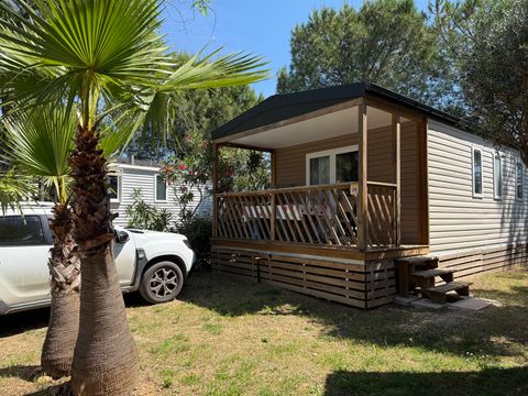 MOBILHOME 4 personnes - Mobil-Home HIBISCUS Premium 32m² (2 chambres) - terrasse couverte 8 m² - TV - LV - Climatisation 4 pers