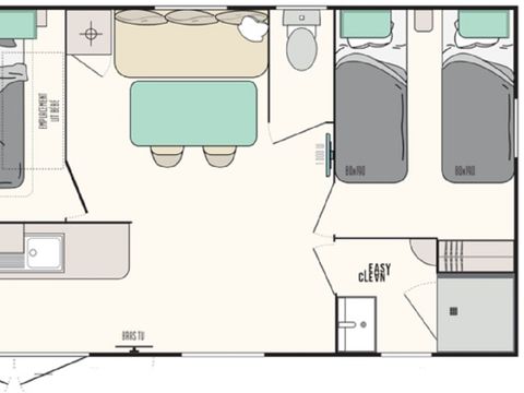 MOBILHOME 4 personnes - EDEN TV 2 chambres 26M2