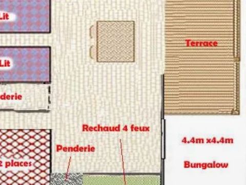 BUNGALOW TOILÉ 4 personnes - CARAIBE, sans sanitaires