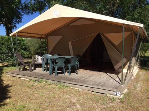 Tente en toile et en bois 5 personnes - CANADA, sans sanitaire