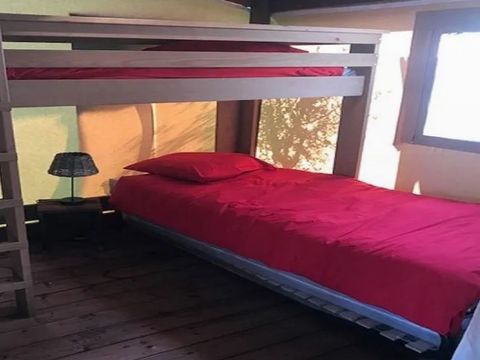 TENTE TOILE ET BOIS 6 personnes - PREMIUM COTTON, avec sanitaires