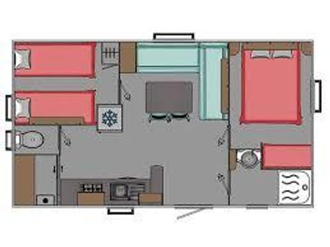 MOBILHOME 4 personnes - MH2 EVOLUTION, avec sanitaires