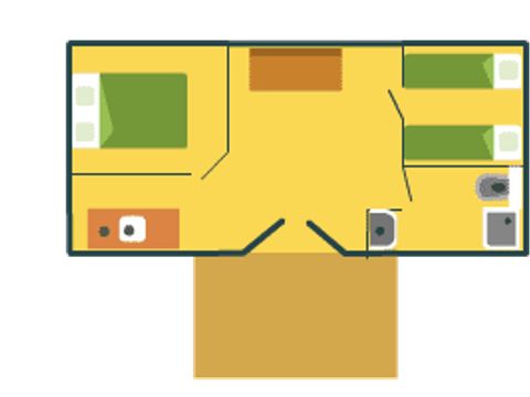 MOBILHOME 5 personnes - Confort+ Missouri en bois 32m² +terrasse