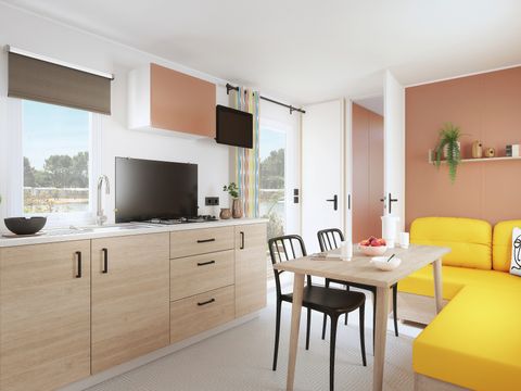 Mobilhome 6 personnes - Comfort XL | 2 Ch. | 4/6 Pers. | Terrasse surélevée | Clim. | TV