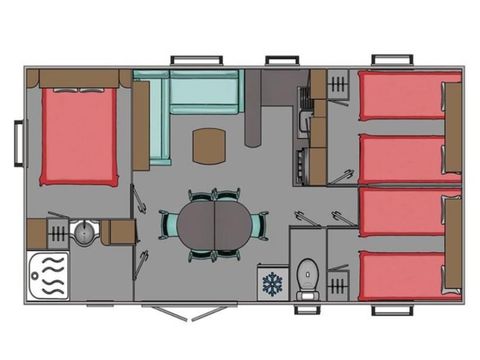 MOBILHOME 6 personnes - LOFT PREMIUM 33m² avec lave vaisselle