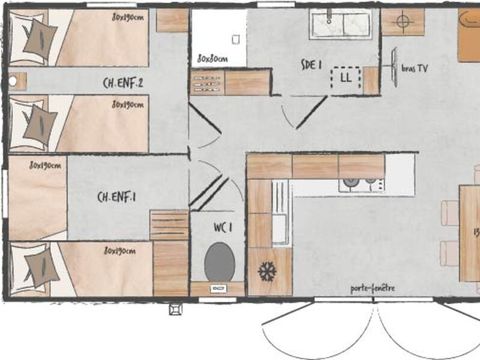 MOBILHOME 6 personnes - Mobil-home Ciela Prestige - 3 chambres dont 1 suite parentale - draps, serviettes et bbq inclus