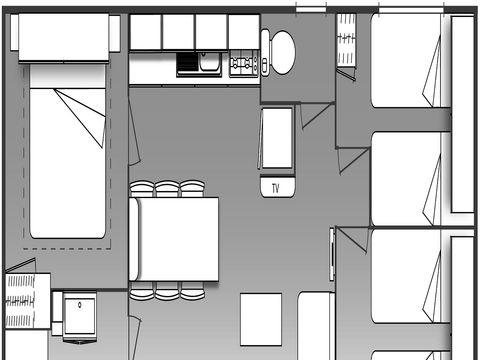 MOBILHOME 6 personnes - YUCATAN - 3 chambres - TV - CLIM - PLANCHA