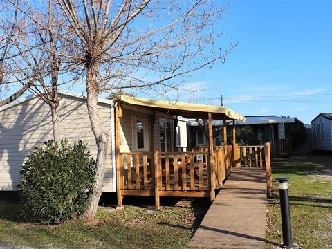 MOBILHOME 4 personnes - Mobil home PMR Confort 35m² (2 chambres) + climatisation + terrasse couverte + TV 4 pers