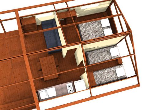 BUNGALOW TOILÉ 5 personnes - FREEFLOWER CONFORT, sans sanitaires