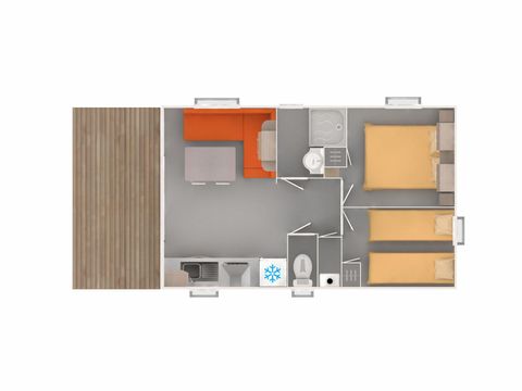MOBILHOME 4 personnes - COTTAGE PREMIUM, 2 chambres +  clim