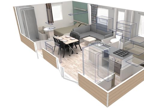 MOBILHOME 4 personnes - CONFORT + clim