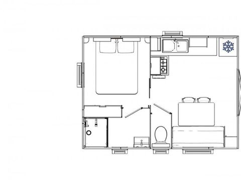 MOBILHOME 2 personnes - COTTAGE PREMIUM 20m²