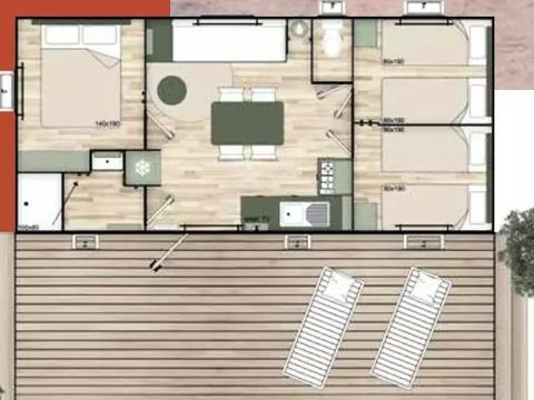 MOBILHOME 6 personnes - Cottage Premium - 3 chambres