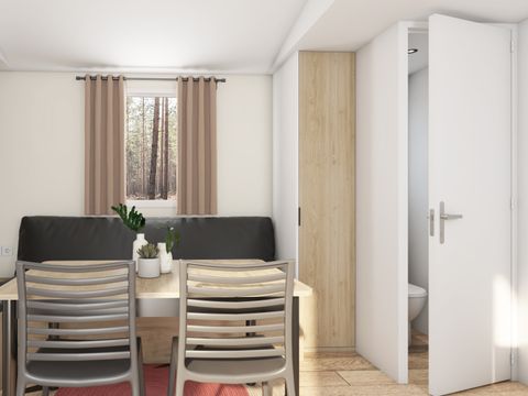 MOBILHOME 6 personnes - Cottage Premium 34m² - (3 chambres) - terrasse couverte + Climatisation + TV + LV + linge de maison 6 pers