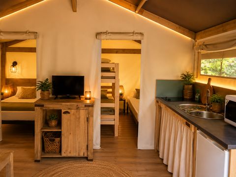 TENTE TOILE ET BOIS 5 personnes - Tente Lodge 2ch 5 pers
