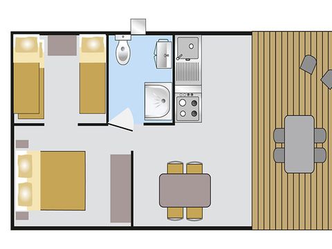 TENTE TOILE ET BOIS 5 personnes - LODGE SAFARI 5p 2ch ****